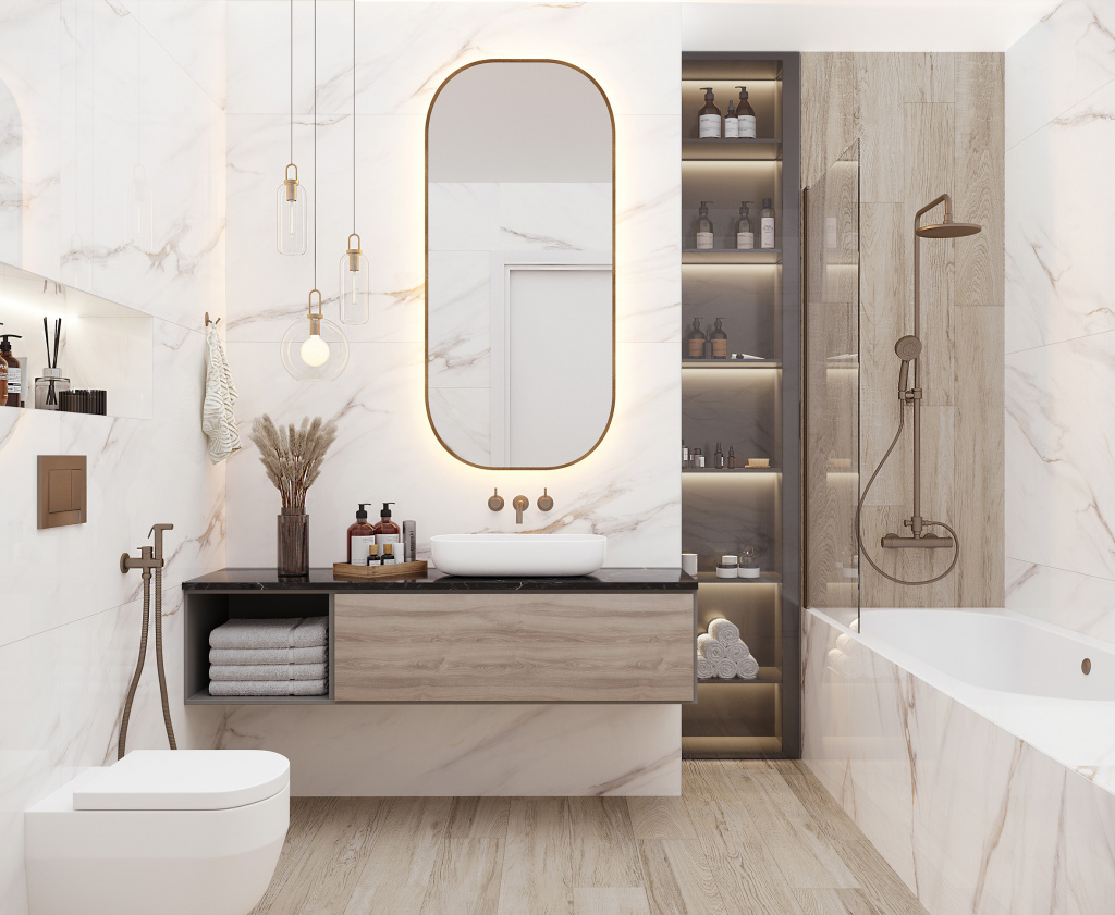 Дизайн проект ванных комнат и санузлов | Разработка в студии Эпатаж
