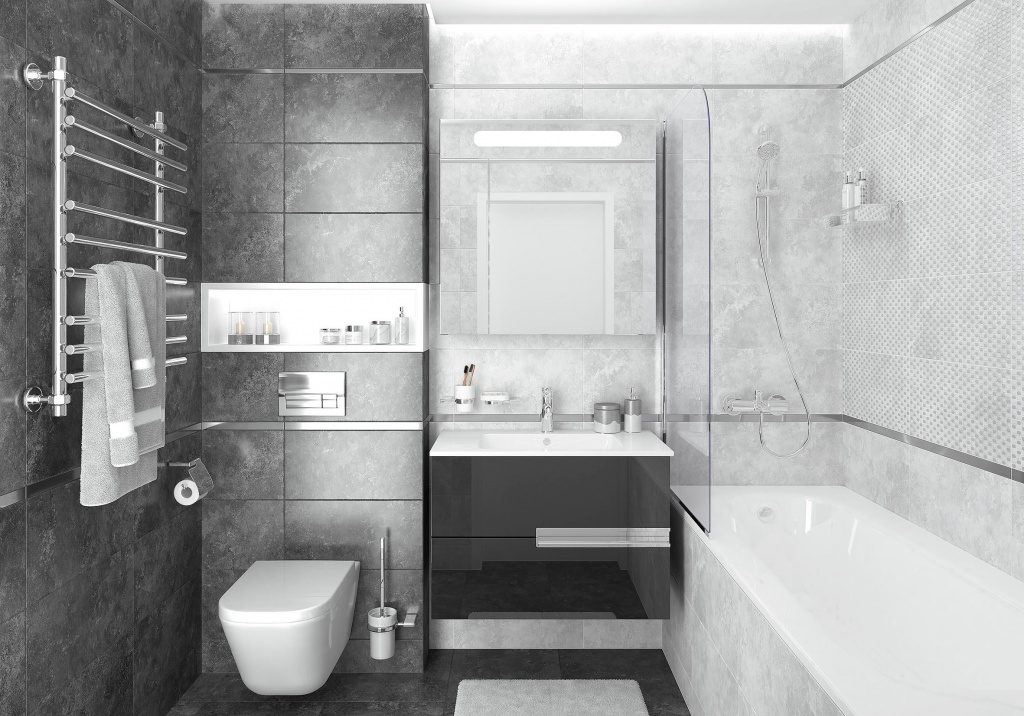 Минималистичный дизайн ванных комнат