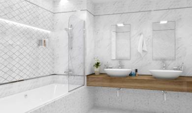 Белая плитка в ванной. Как сделать интерьер стильным?